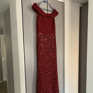 Adrianna Papell Burgundy Sequin Dress